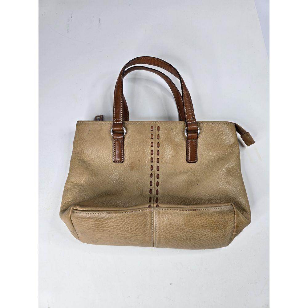 Fossil‎ Emma Brown Tan Camel Leather Tote Shoulder Purse Bohemian Vintage